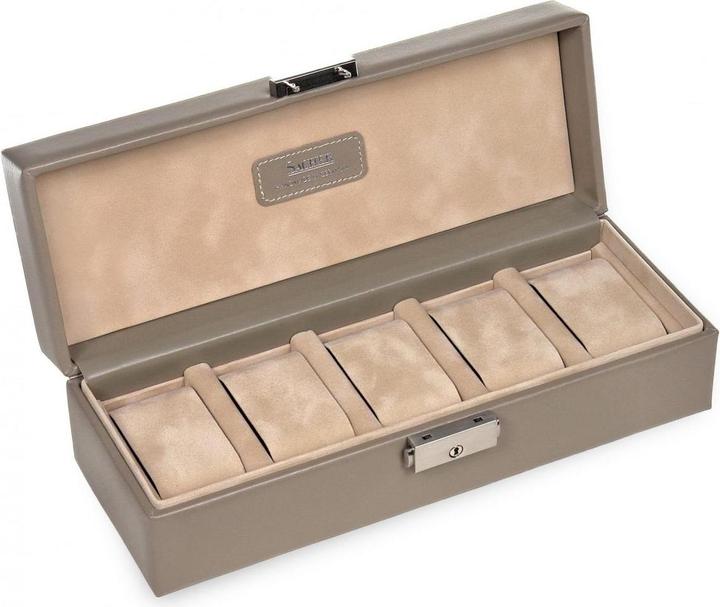 Sacher 1015.565943 - Uhrenetui für 5 Uhren nature taupe Leder