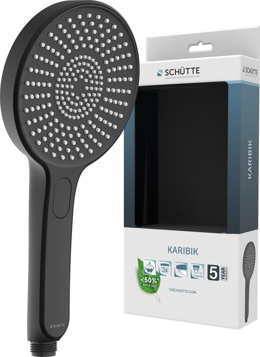 Image du produit Schütte SCHÃoeTTE KARIBIK Handdouche - Douchekop rond - Mat Zwart (60203) (3 Types de jets)