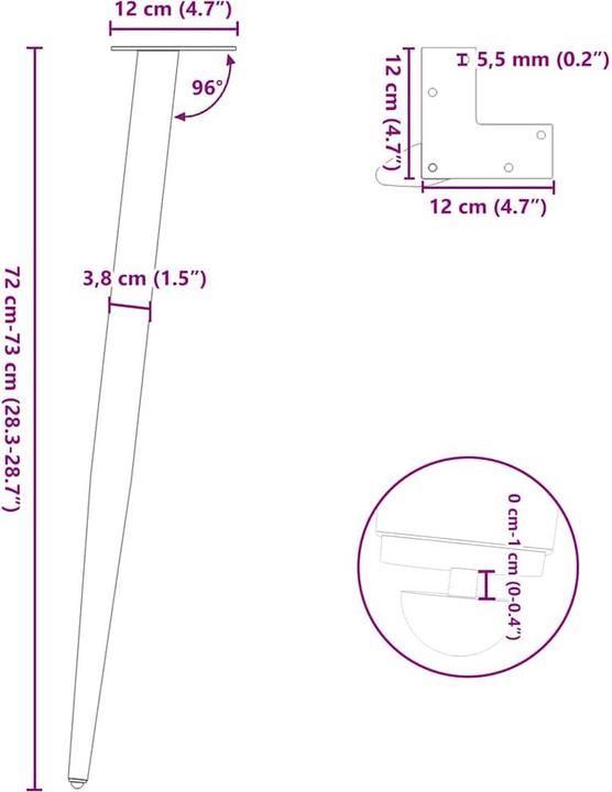 Immagine prodotto vidaXL Konsolentischbein