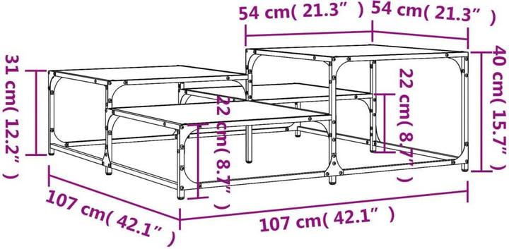 Image du produit vidaXL Couchtisch (107 x 107 x 40 cm)