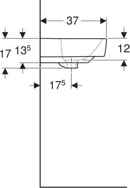 Actual product image Geberit Keramag / Washbasin Renova Compact 55 cm white 226155000 (370 mm, 550 mm)