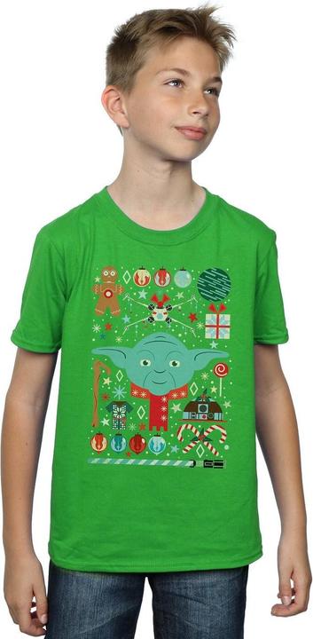 Actual product image Star Wars Boys Yoda Christmas T-Shirt (116)