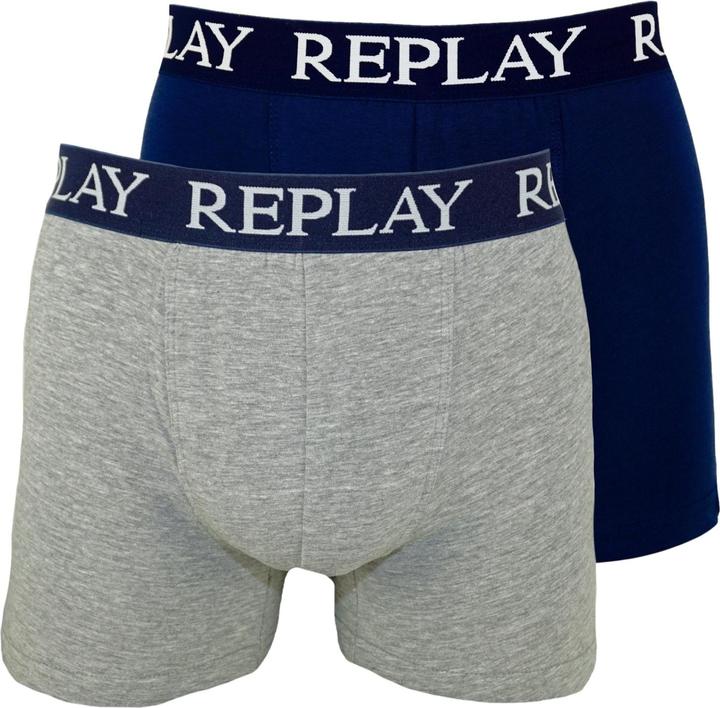 Immagine prodotto Replay Trunk BOXER Style 01/C Basic Cuff Logo im 2er Pack (XXL, Confezione da 2)