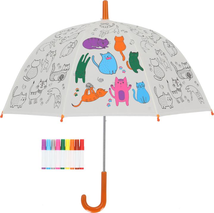 Parapluie Pagode Motif Chats Et Pois Multicolores