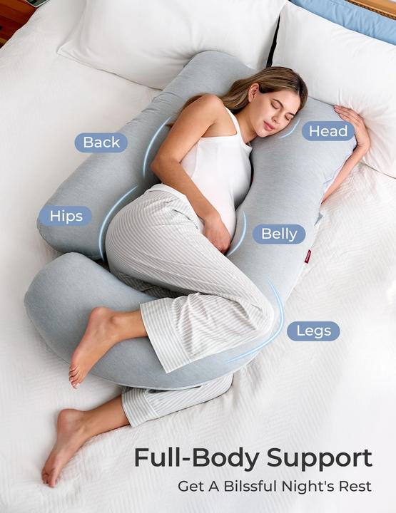Produktbild Momcozy U Shaped Cooling Fabric Pregnancy Pillow (148 cm)