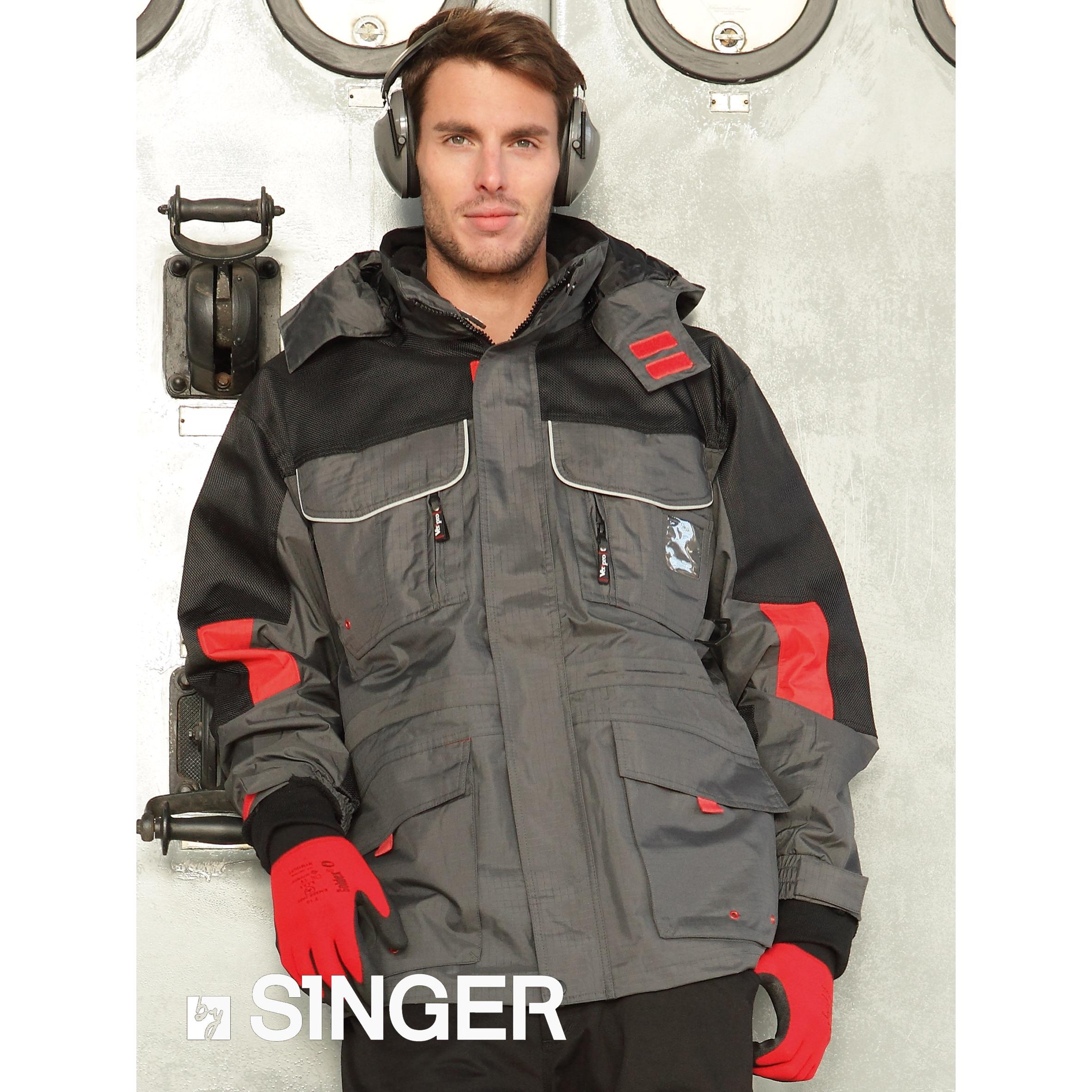 Singer Safety, Arbeitsjacke, 3 in 1 Parka mit vielen Taschen (L)