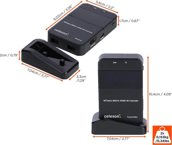 Productafbeelding Celexon Expert HDMI draadloze set WHD30M (30 m, HDMI 1)