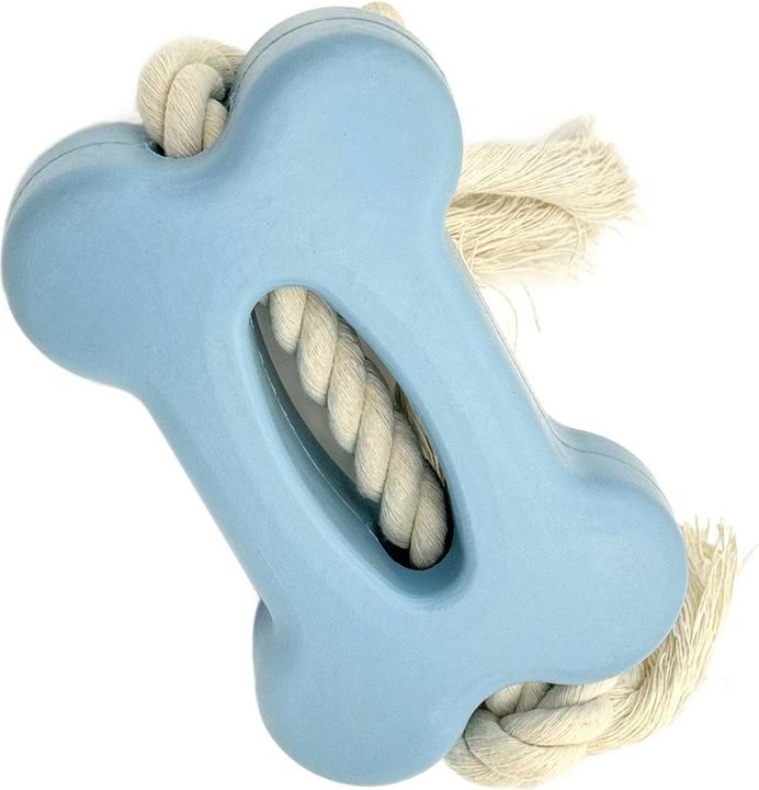 Productafbeelding Mr. Pretzel Gummiknochen mit Seil für Hunde 12 cm (Kauwspeeltje voor honden)
