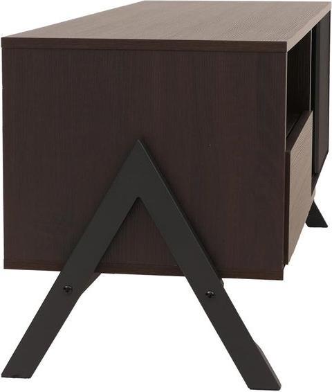Produktbild Mendler TV-Rack HWC-O40, MDF Metall Melamin 49x120x40cm – Walnuss-Optik