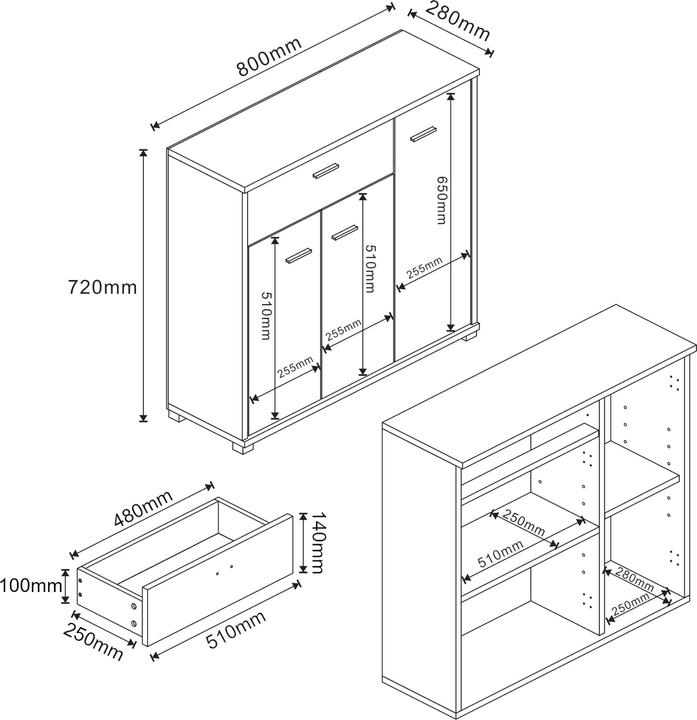Image du produit En.Casa Bobeck (80 x 28 x 72 cm)