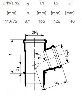 Image du produit Magnaplast TEE INTERNE D110/75X87
