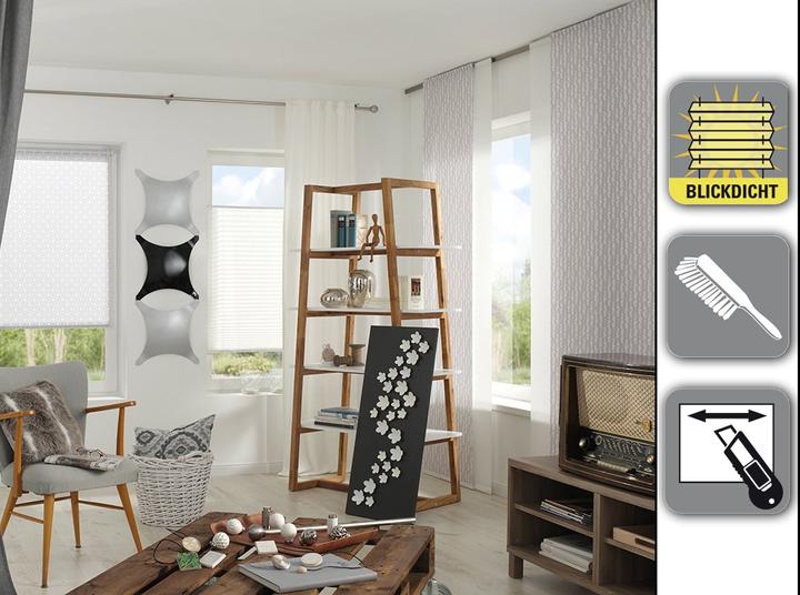 Actual product image Gardinia Easyfix pleated blind with 2 operating rails (80 x 130 cm)