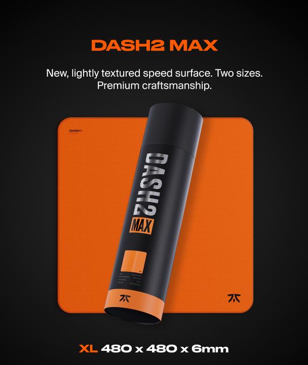 Actual product image Fnatic MAX Dash XL Pro Gaming Mouse Mat, Sunset Orange Textured Cloth Speed Surface, Water Resistant (XL)