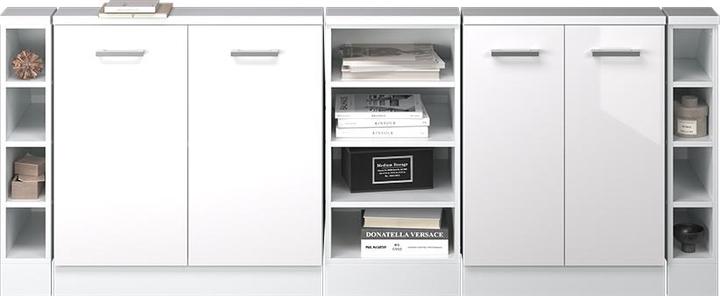 Produktbild Vicco Küchenschrank für Dachschrägen R-Line, Weiss Hochglanz/Weiss, 215 cm 5er Set (210 x 46 x 81.60 cm)