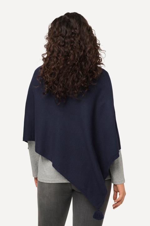 Actual product image Ulla Popken Knit Pointed Hem Poncho (58, 60, 62)