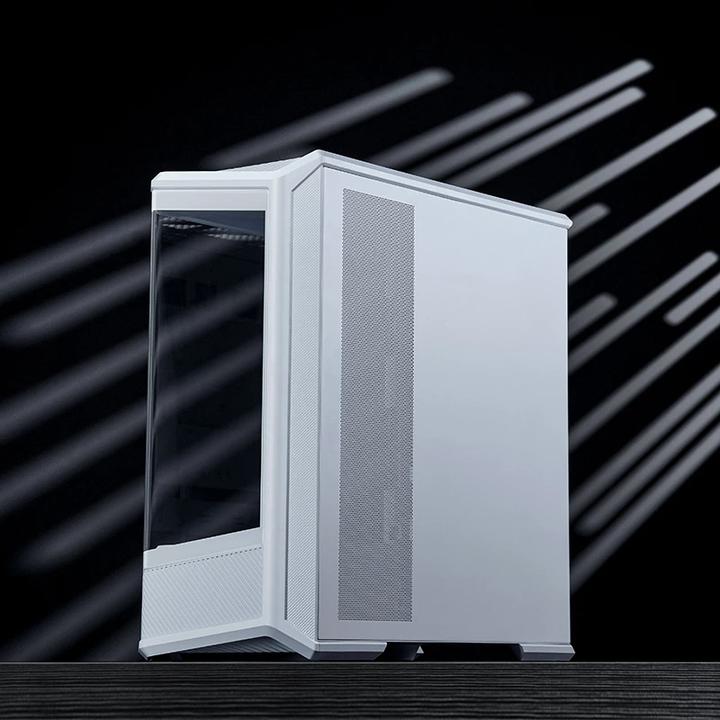 Produktbild Jonsbo D400 PC-Gehäuse, Midi Tower, ATX, Tempered Glass - weiss (ATX, mATX, Mini-ITX)