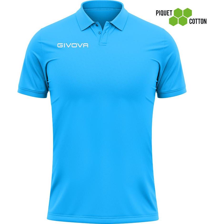 Givova, Herren, Shirt, baumwoll-piqué-poloshirt summer, Türkis, (XXL)