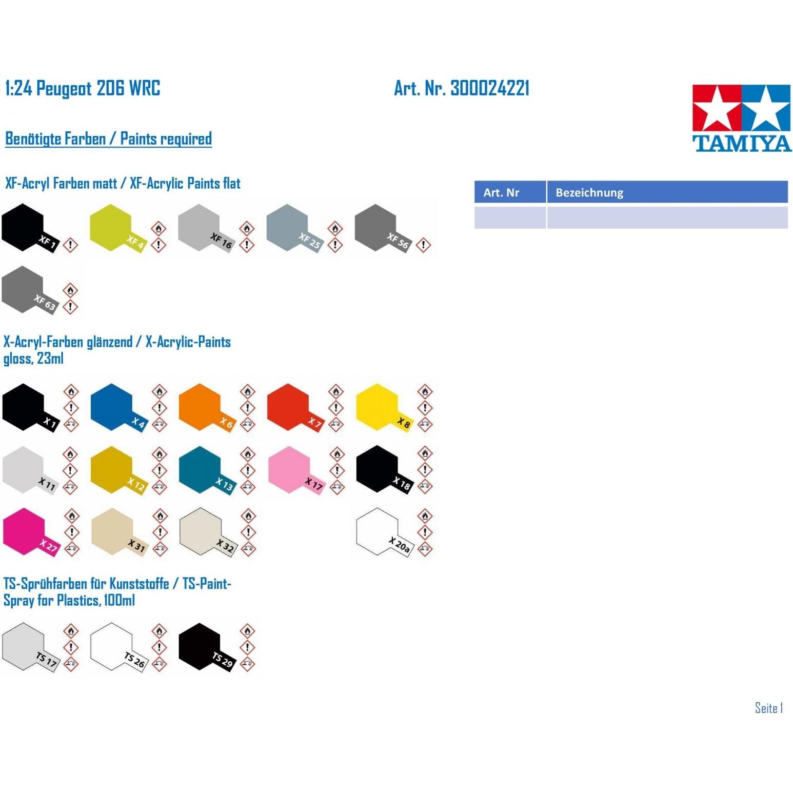 Thumbnail - Tamiya 1:24 Peugeot 206 WRC