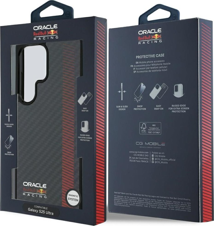 Produktbild Red Bull Real Carbon Fiber Powerbar MagSafe Case for Samsung Galaxy S25 Ultra Black (Samsung Galaxy S25)