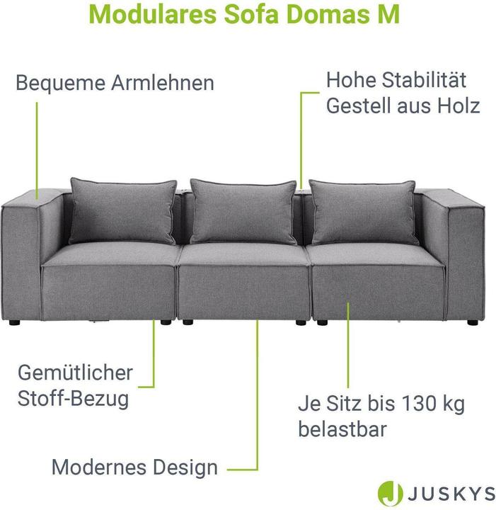 Image du produit Juskys Canapé modulable Domas (Canapé modulaire)