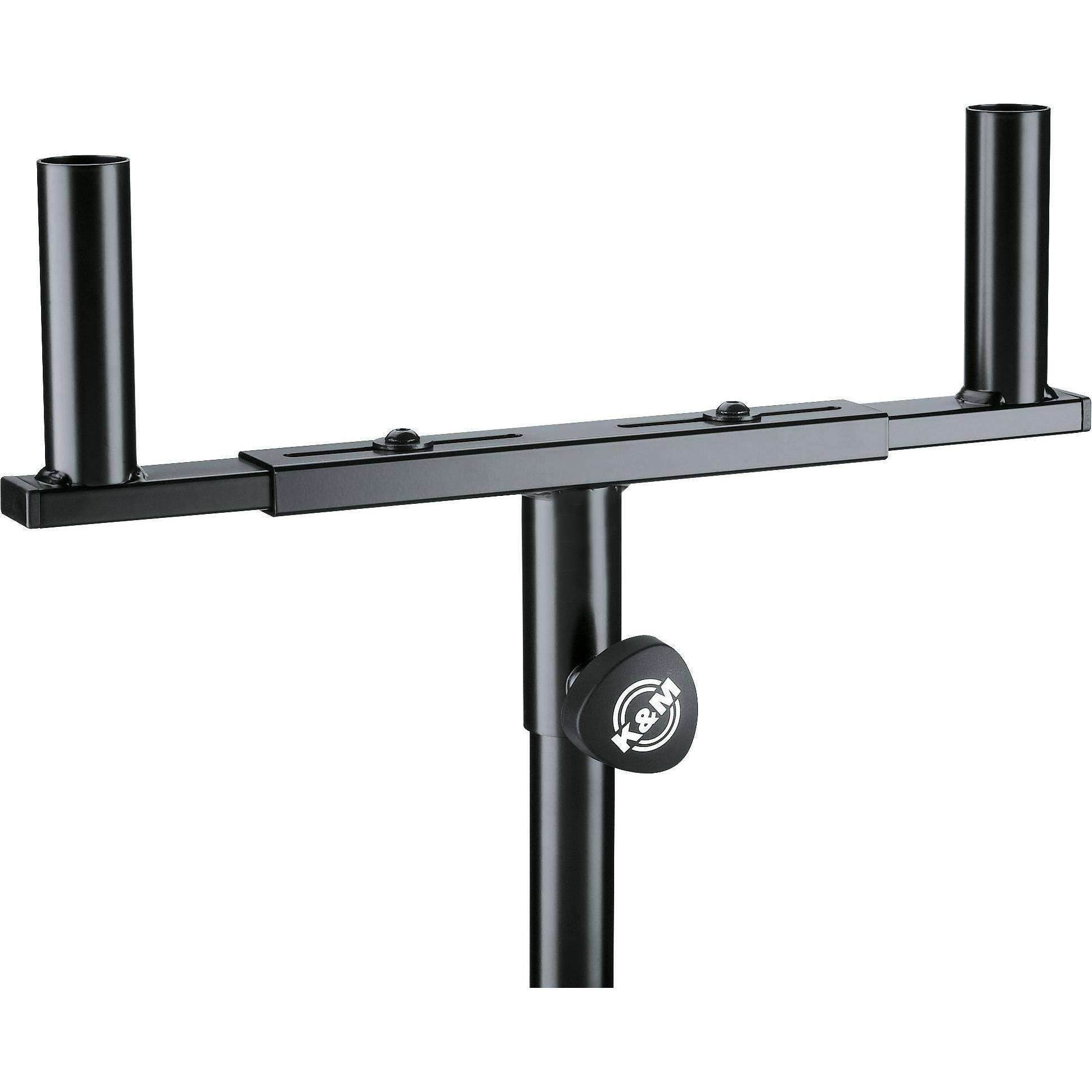 K&M 24105 (1 Paar, Ständer, Höhenverstellbar), Lautsprecher Ständer + Wandmontage, Schwarz