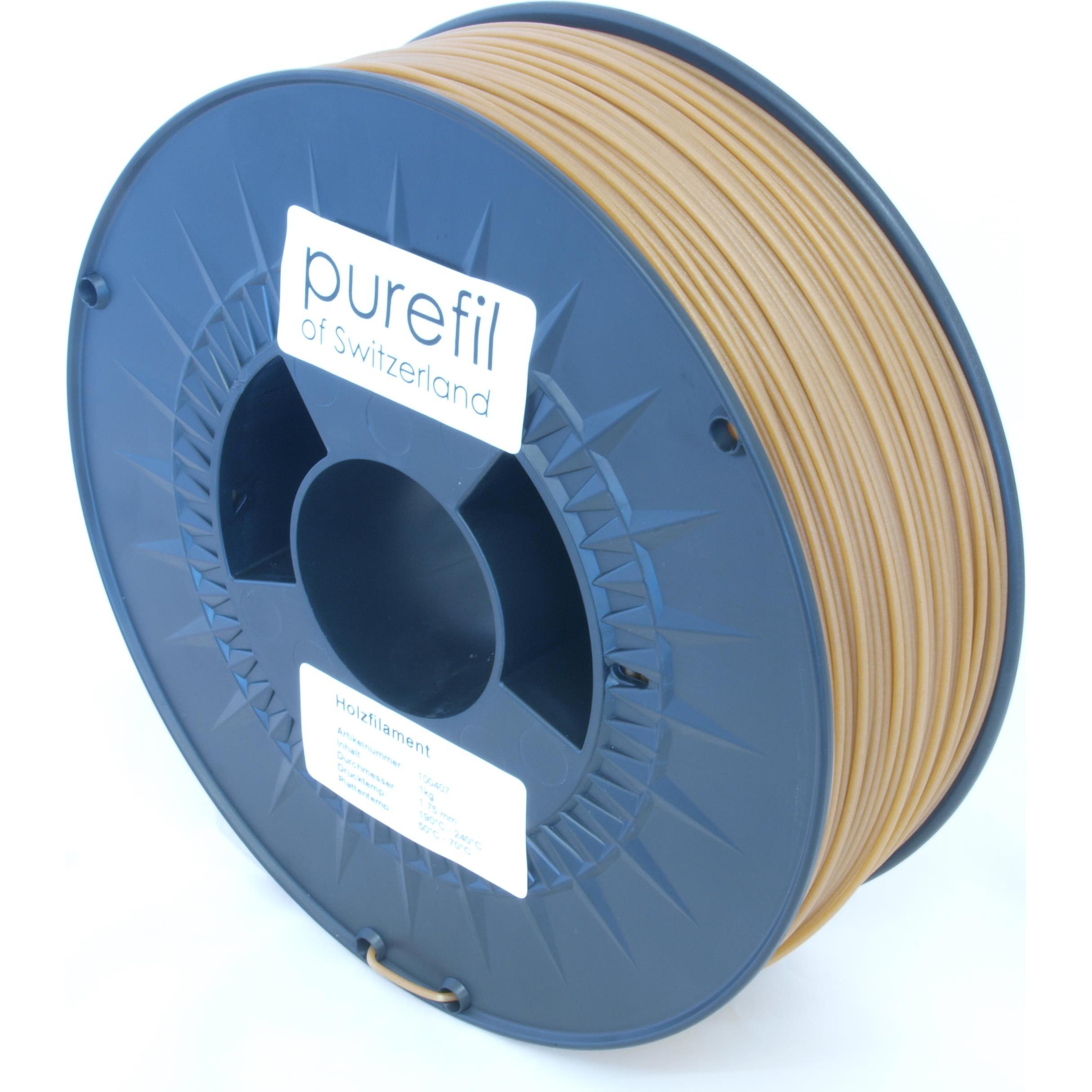 Thumbnail - Purefil Filament (PLA, Holz, 1.75 mm, 1000 g, Braun), 3D Filament, Braun