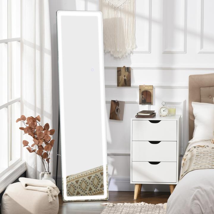 Produktbild Homcom Ankleidespiegel mit LED-Beleuchtung (40 x 51 x 156.5 cm)