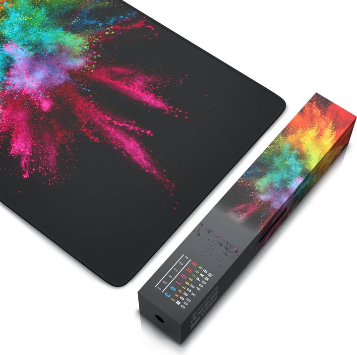 Produktbild Titanwolf Gaming Mauspad, 900 x 400mm XXL Mausmatte, verbessert Präzision & Geschwindigkeit, Color Explosion (XXL)