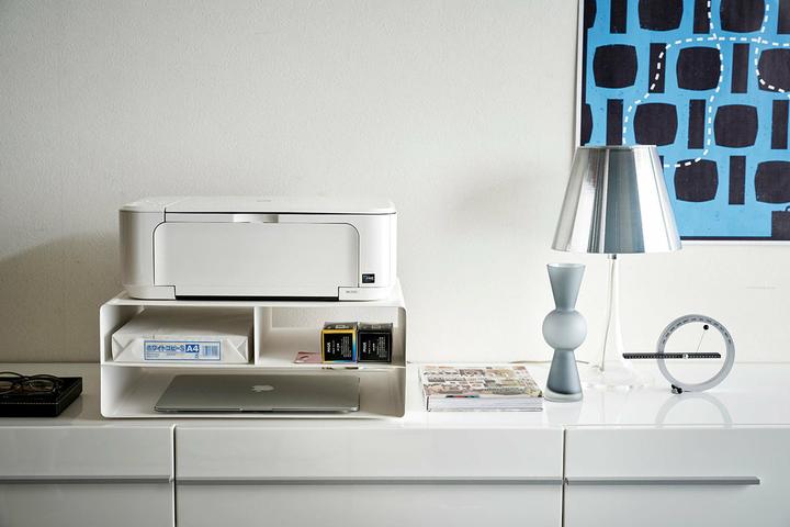 Actual product image Yamazaki Tower Printer Station, White (48 x 37 x 19 cm)