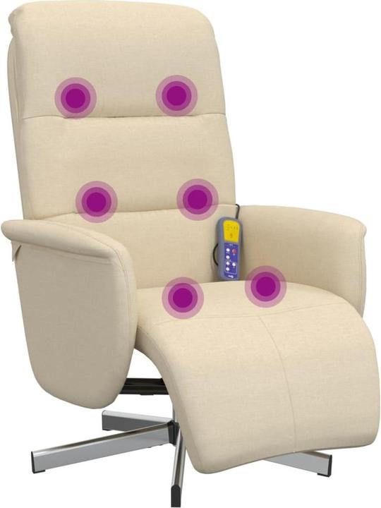 Immagine prodotto VidaXL Sedia da massaggio con poggiapiedi in tessuto color crema, colore