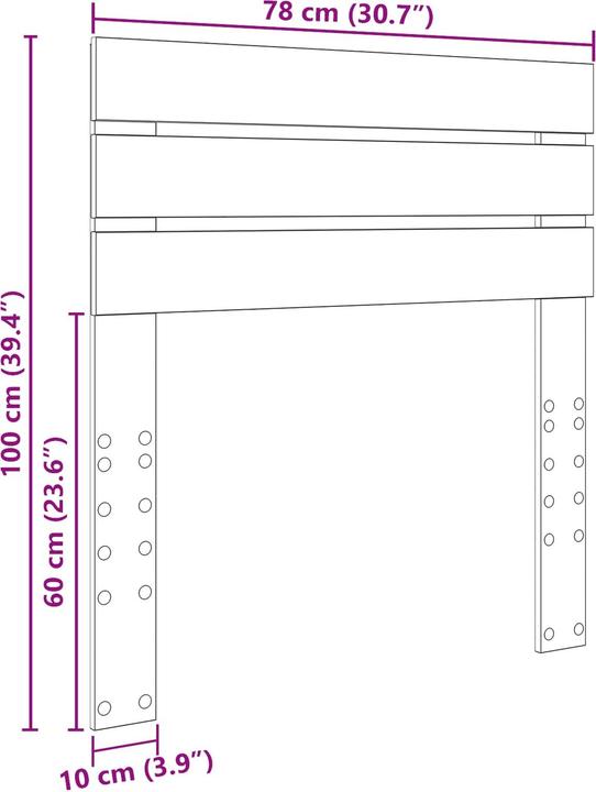 Image du produit vidaXL Kopfteil (3 x 78 x 100 cm)
