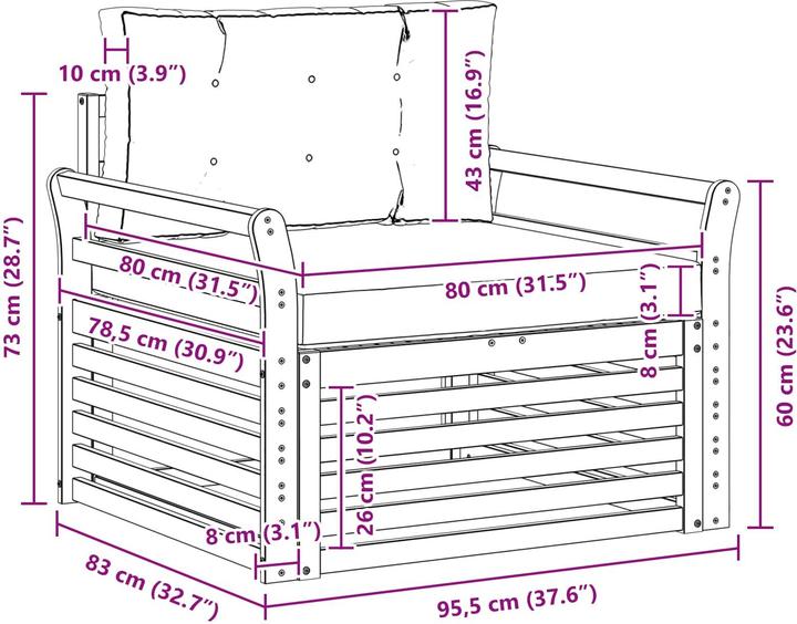 Produktbild vidaXL Outdoor-Sofa