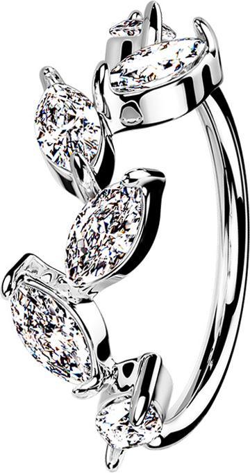 Immagine prodotto Star Piercing Anello per micro piercing in argento con cristalli (Ottone)