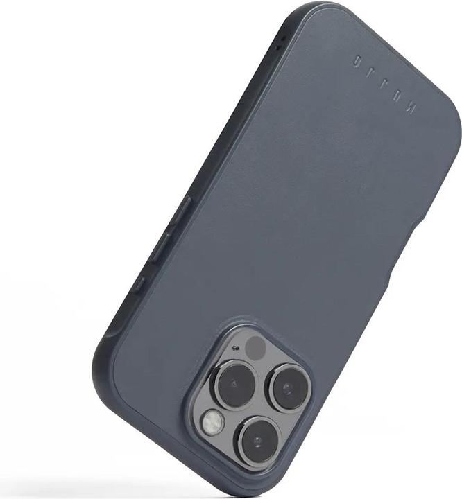 Productafbeelding Mujjo Leather Shield Case iPhone 16 Pro blauw (MUJJO-CL-053-SB) (Apple iPhone 16 Pro)