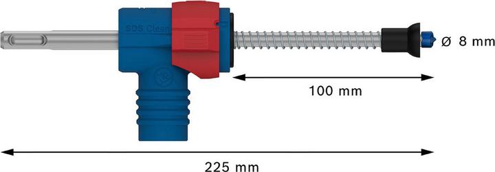 Bosch Professional Zubehör Zuigboorset SDS EXPERT CLEAN plus-8X 8 x 100 x 225 mm incl. afzuigadapter (8 millimeter)