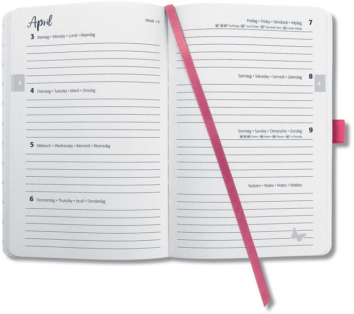 Image du produit Jolie Agenda Flair 2026 J6105 1W/2S fuchsia pink ML A5 (Allemand, Néerlandais, Anglais, Français)