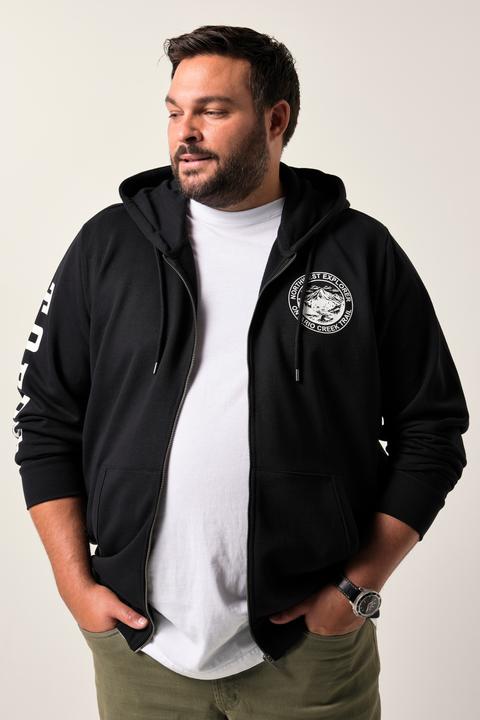Produktbild Men+ Sweatjacke, Kapuze, Ärmelprint, Kängurutasche (6XL)