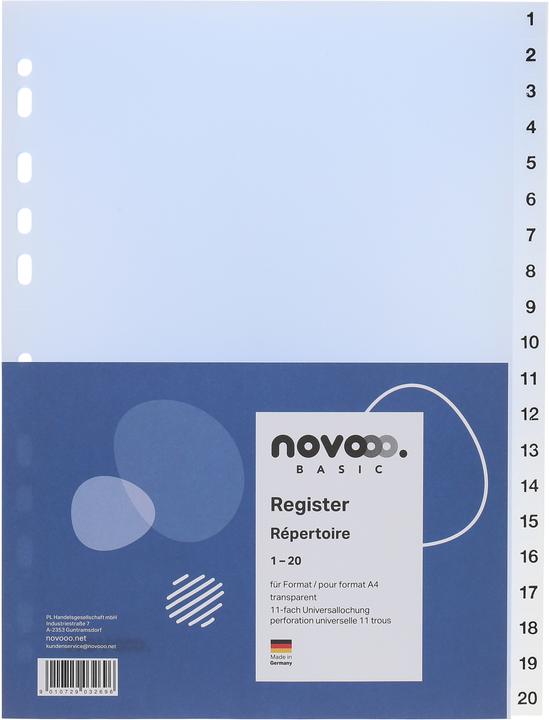 Produktbild Novooo Register PP transp. A4