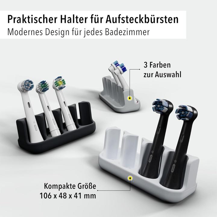 Produktbild Qikfresh Aufsteckbürstenhalter 4er Grau (Zahnbürstenhalter)