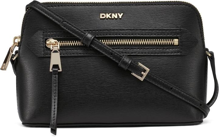 DKNY Leren Schoudertas Bryant Crossbody Bag Blk / Gold Zwart