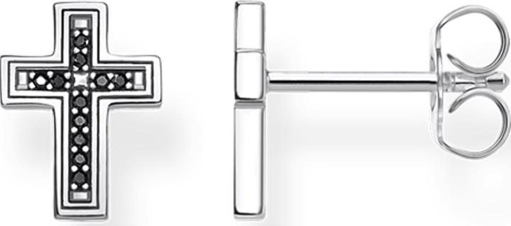 Actual product image Thomas Sabo Stud Earrings Cross Black (925 silver)