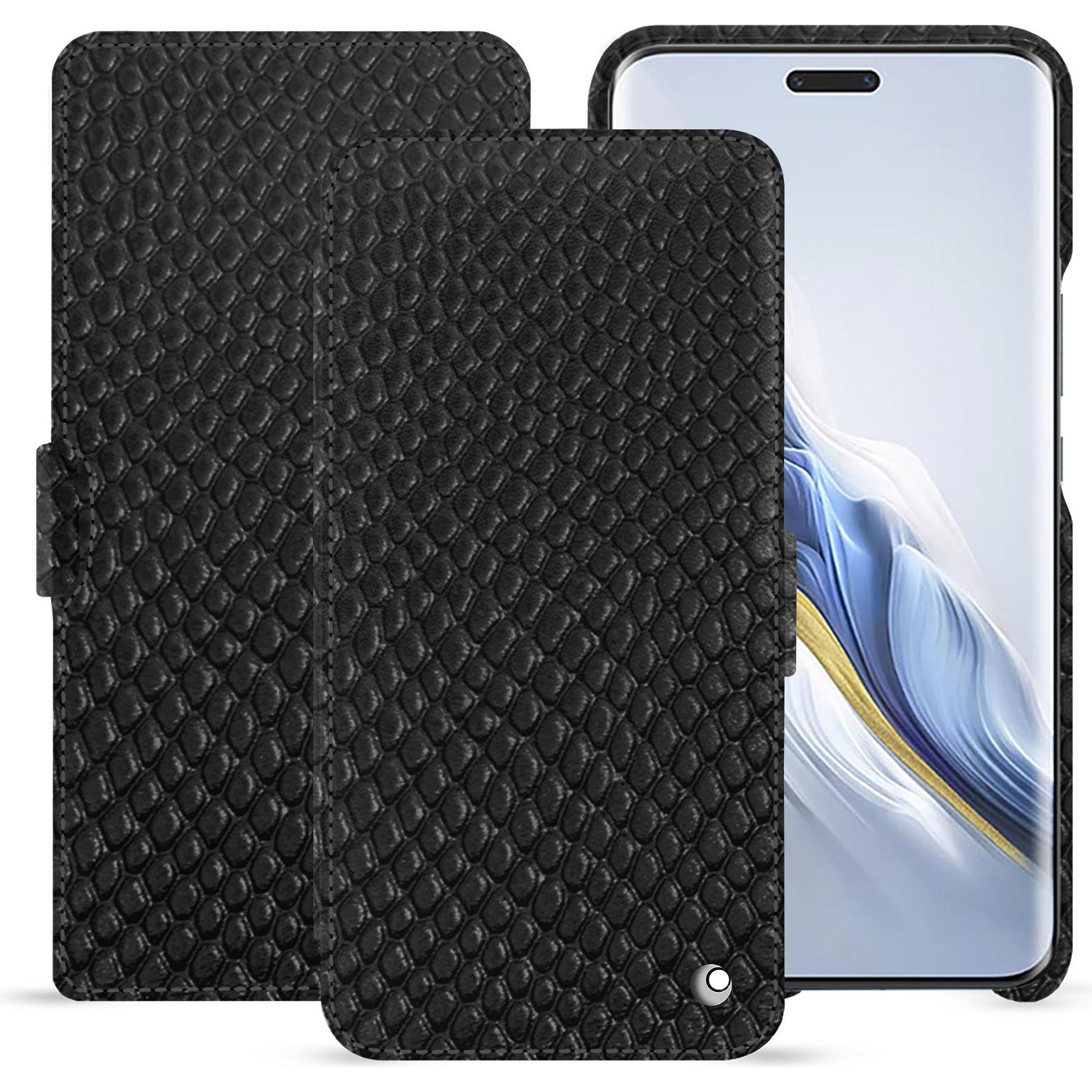 Noreve Lederschutzhülle horizontal (Honor Magic6 Pro), Smartphone Hülle, Schwarz