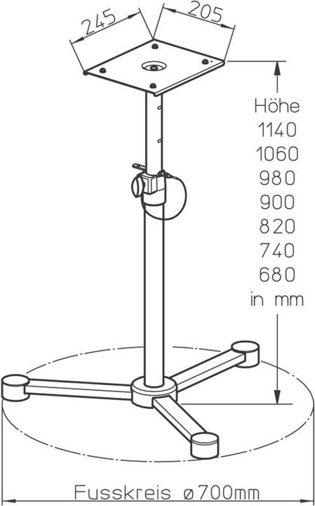 Actual product image K&M 26720 (1 pcs., Stand, Height-adjustable)