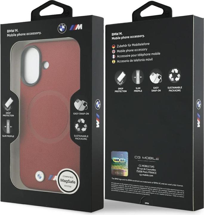 BMW M FW Metal Logo MagSafe Case for iPhone 17 Red