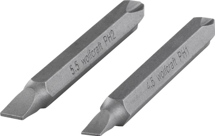 Produktbild wolfcraft 1 Doppelbit-Set Solid 2-tlg. PH / SL (Schraubschlitz)