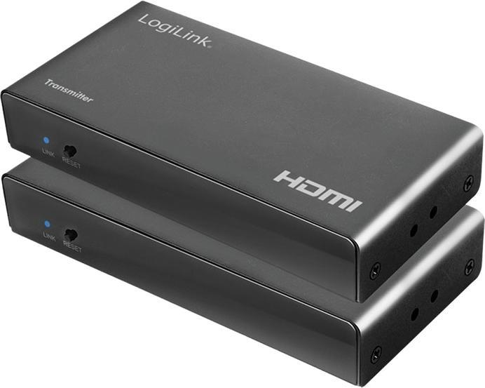 Image du produit LogiLink Kit extender HDMI via LAN, KVM, 2x USB-A, 1080p, HDCP, IR, sortie de boucle (Rallonge)