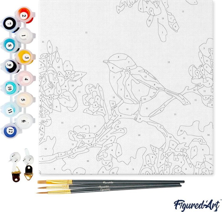 Actual product image Figured'Art Mini Paint by Numbers framed - Birds