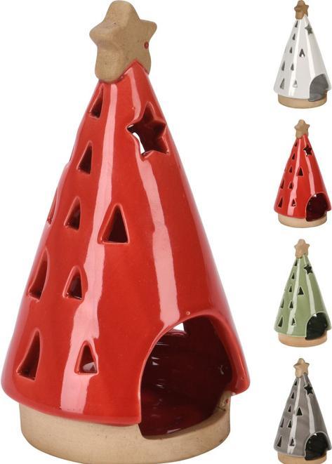 Koopman Weihnachtsbaum Teelichthalter 9X15 (1 x, ø 9 x 15 cm)