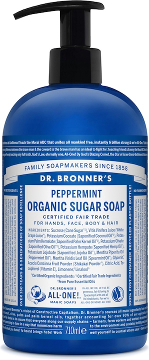 Produktbild Dr. Bronner's Organic Sugar Soap Peppermint 710 ml (Flüssigseife, 710 ml)