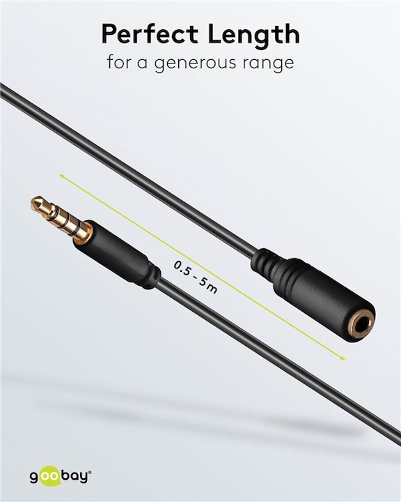 Produktbild Goobay 3.5 mm Klinke – 3.5 mm Buchse (5 m, Verlängerung, 3.5mm Klinke (AUX))